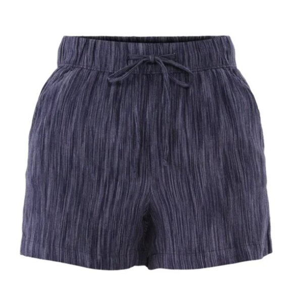 Time & Tru Women's Linen Blend Pull On Shorts 3XL Blue Space Dye 3.5" Inseam - Picture 1 of 8